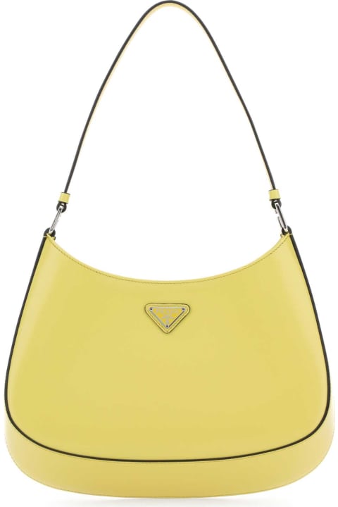 Prada for Women Prada Yellow Leather Cleo Shoulder Bag