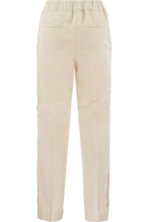 Pants & Shorts for Women Peserico Linen Trousers With Side Fringes