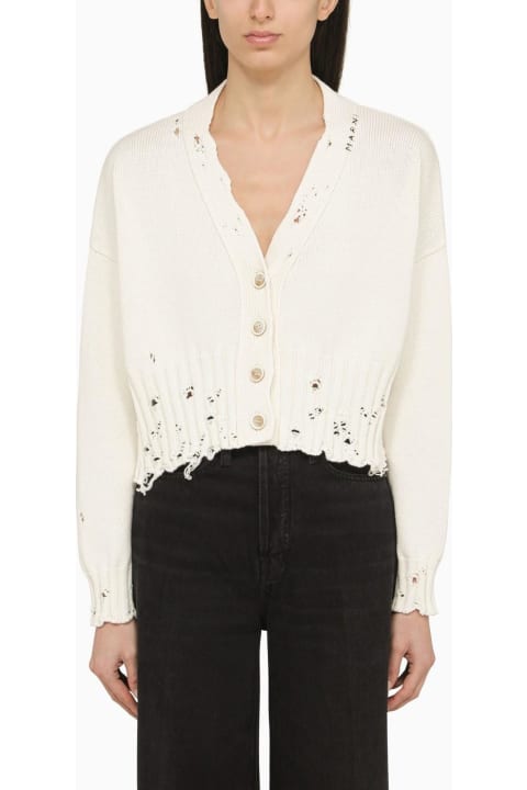 Sweaters for Women Marni Short Cardigan With White Cotton Wears Marni