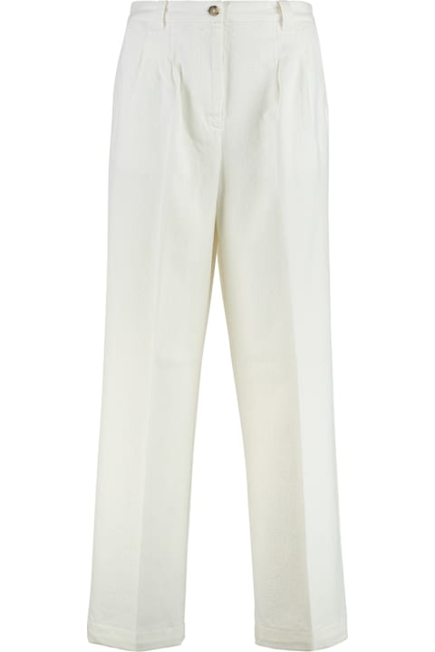 Homeware A.P.C. Tressie Cotton Blend Wide Leg Trousers