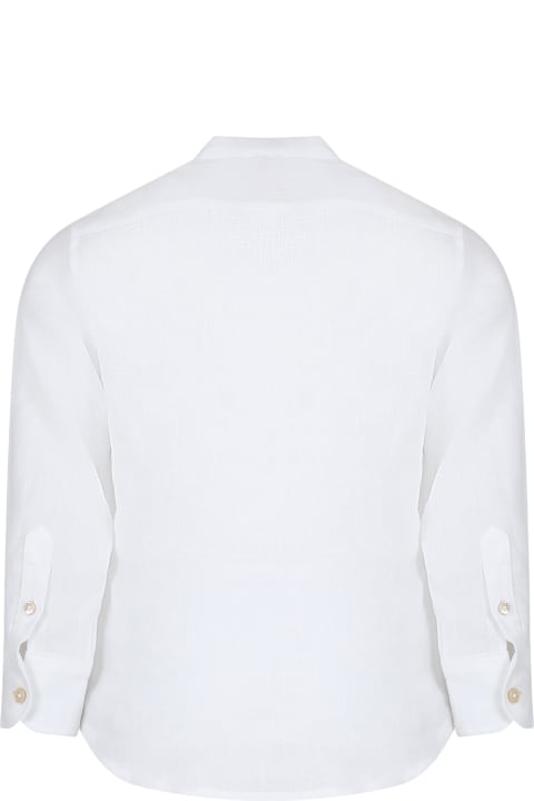 ボーイズ Eleventyのシャツ Eleventy White Shirt For Boy With Logo