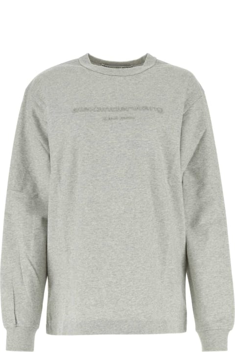 Fashion for Women Alexander Wang Melange Grey Cotton Oversize T-shirt