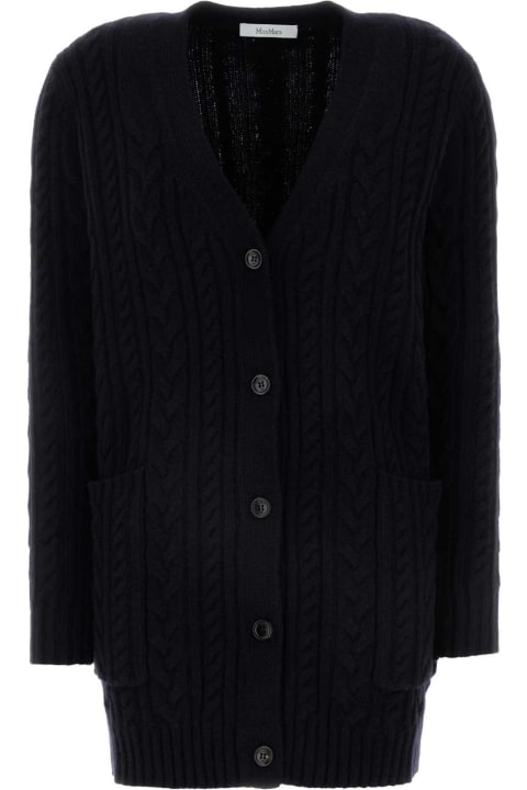 ウィメンズ フリース＆ラウンジウェア Max Mara Black Wool Blend Calotta Cardigan