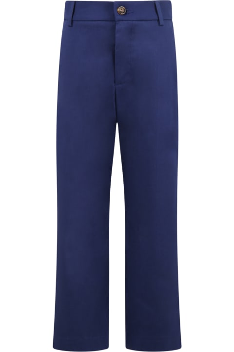 Blue Trousers For Boy With Iconic Ff