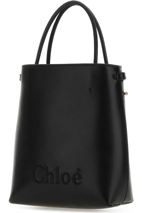 Bags Sale for Women Chloé Black Leather Micro Chloã© Sense Handbag