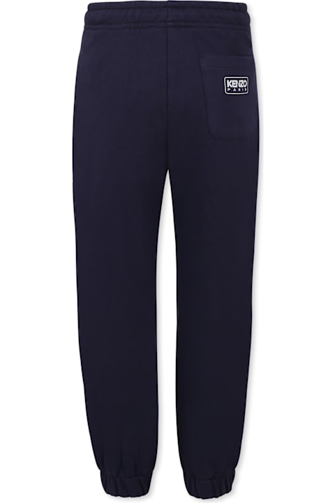 Kenzo Kids Bottoms for Boys Kenzo Kids Blue Trousers For Kids With Logo