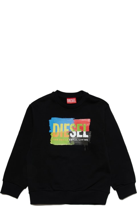 Diesel Topwear for Girls Diesel Skand Over Sweat-shirt Diesel Crew-neck Sweatshirt With Multicolor Print