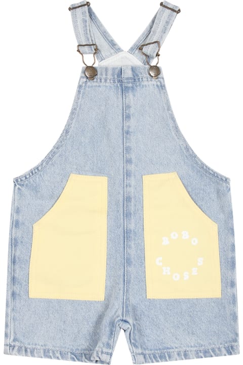 Bobo Choses Clothing for Baby Girls Bobo Choses Blue Dungarees For Baby Boy With Logo
