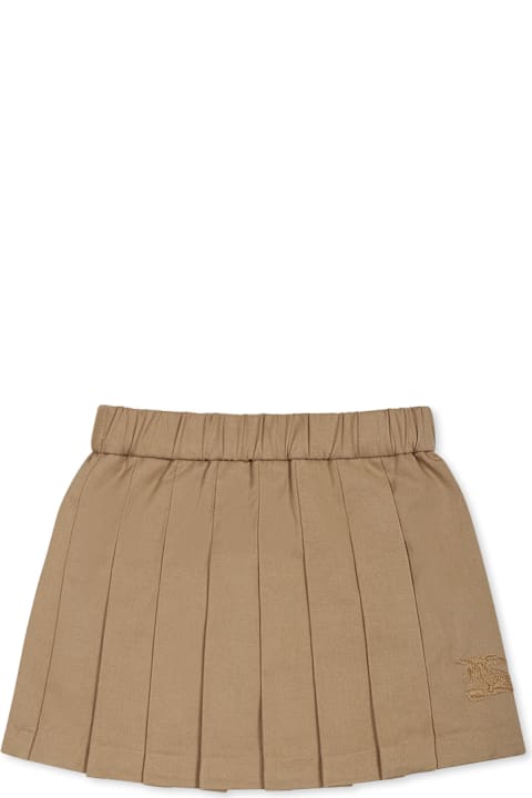 آخر صيحات الموضة من القسم الرجالي Burberry Beige Skirt For Baby Girl With Equestrian Knight Logo