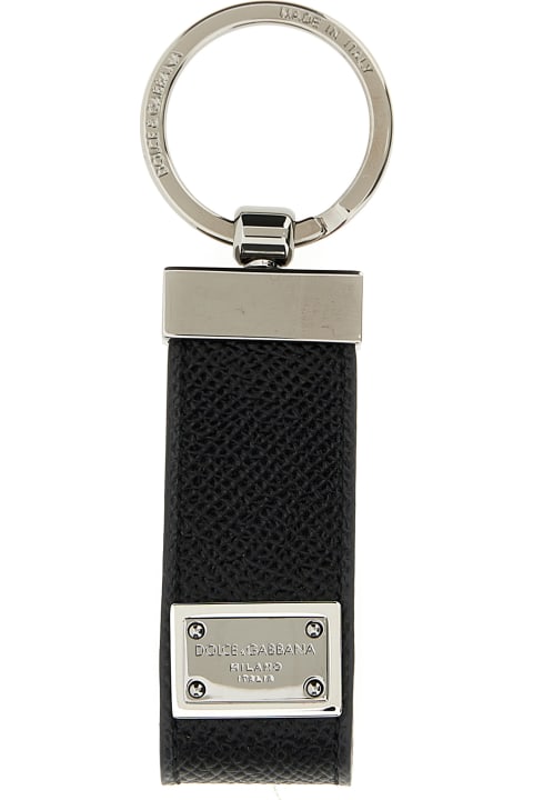 Keyrings for Men Dolce & Gabbana Logo Plaque Keyring