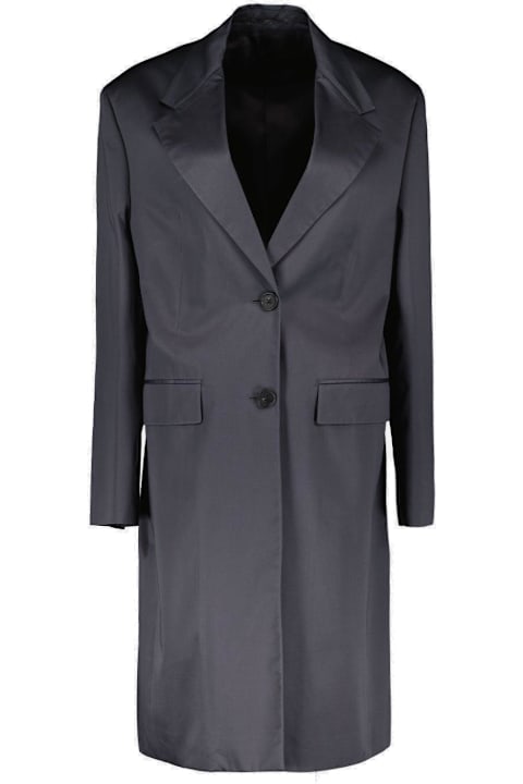 Prada Coats & Jackets for Women Prada Triangle Logo Single Breasted Coat