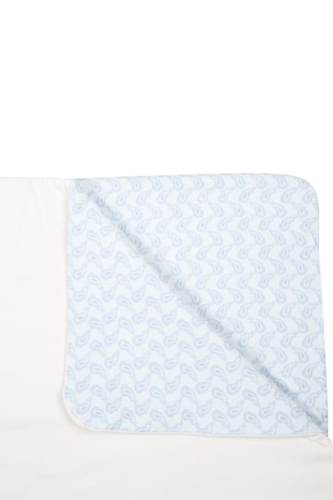 Accessories & Gifts for Baby Girls Etro Sky Blue Blanket For Baby Boy With Logo
