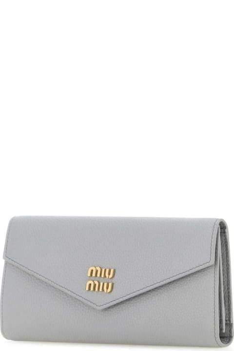 Miu Miu Accessories for Women Miu Miu Powder Blue Leather Wallet