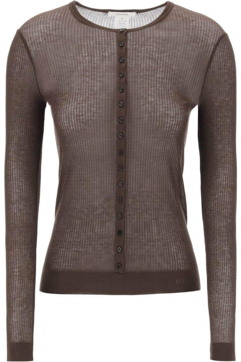 Quiet Luxury for Women Lemaire Long Sleeved Semi-sheer Ribbed Top