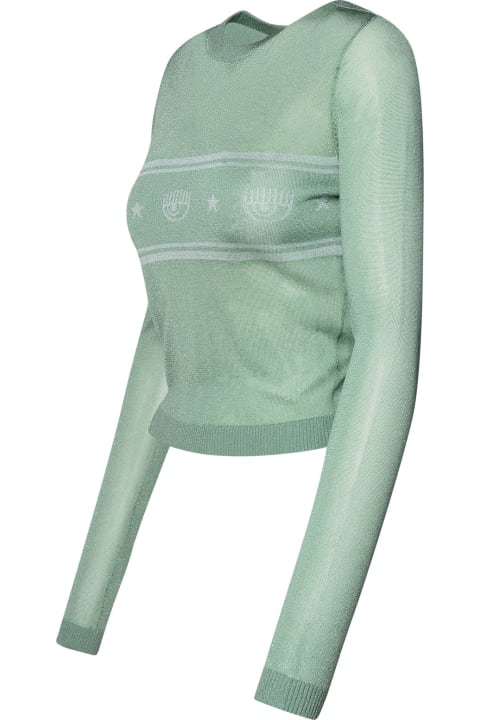 Chiara Ferragni Sweaters for Women Chiara Ferragni Green Viscose Blend Sweater