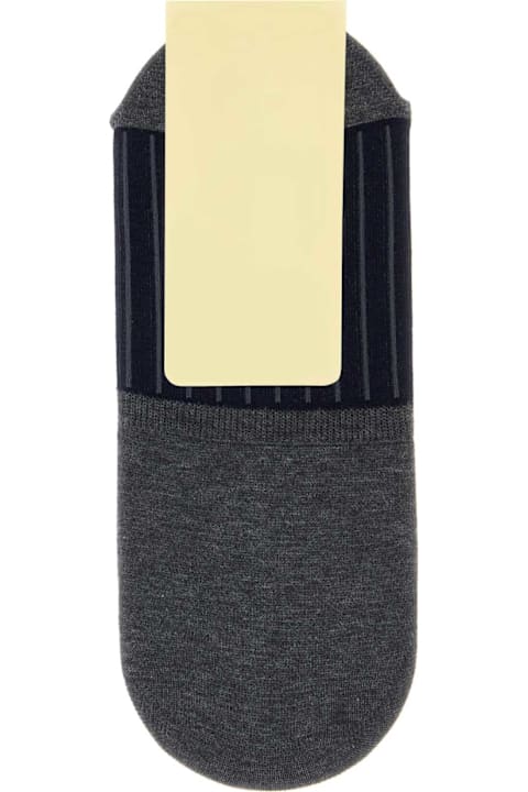 Gallo for Women Gallo Two-tone Stretch Cotton Blend Invisible Socks