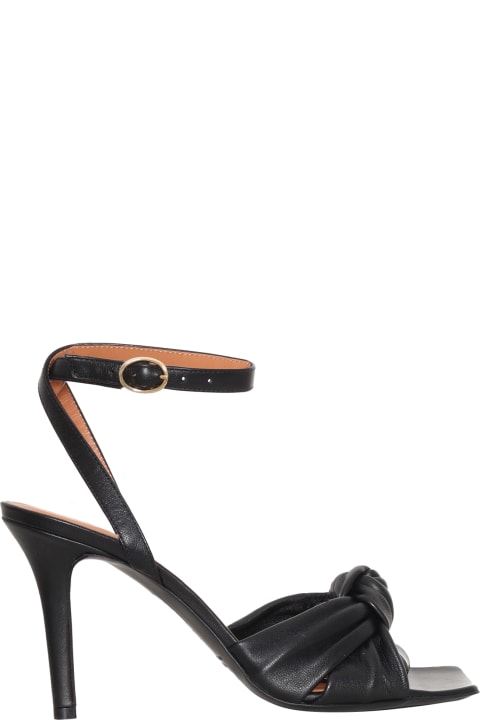 Shoes for Women Via Roma 15 Black Leather Sandals