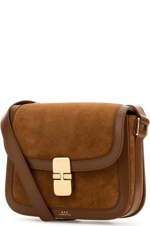 A.P.C. for Women A.P.C. Camel Suede Small Grace Crossbody Bag