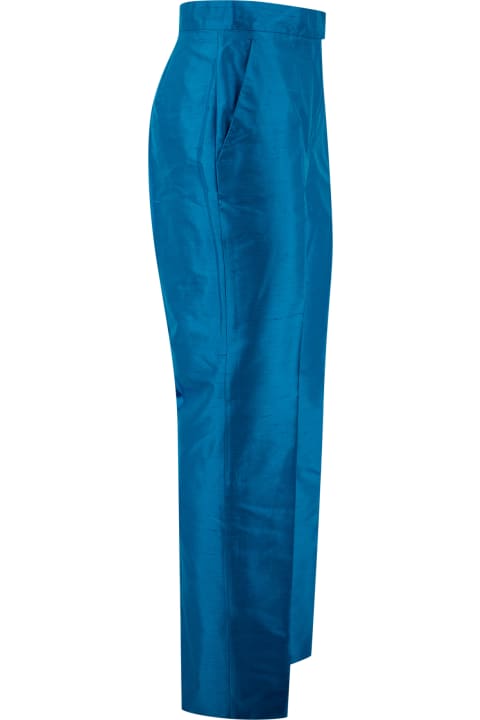 Max Mara Studio Pants & Shorts for Women Max Mara Studio Silk Shantung Straight Pants