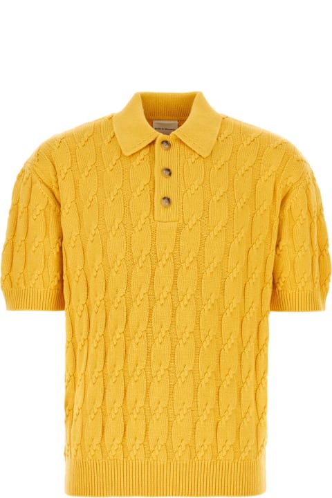 メンズ Drôle de Monsieurのトップス Drôle de Monsieur Yellow Cotton Blend Polo Shirt