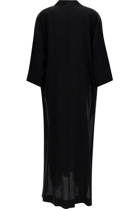 Parosh for Women Parosh Maxi Black Loose Dress With V Neckline In Silk Woman