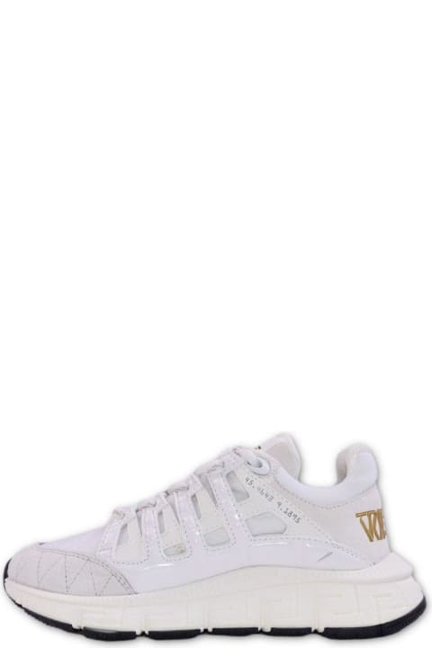 Sale for Boys Versace Logo Patch Lace-up Sneakers