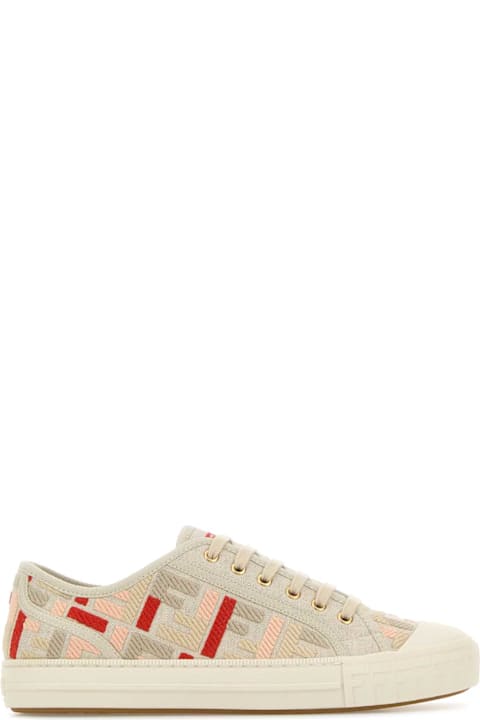 Fendi Sneakers for Women Fendi Embroidered Canvas Domino Sneakers