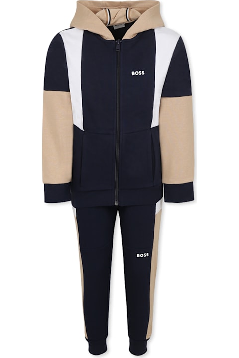 Hugo Boss Suits for Boys Hugo Boss Blue Suit For Boy With Logo