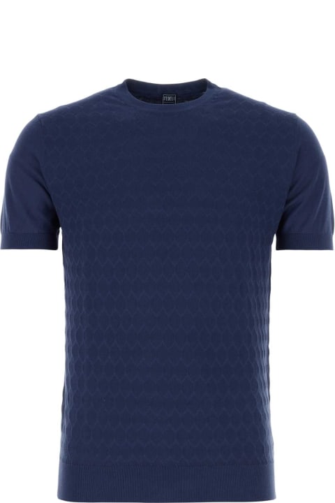Fedeli for Men Fedeli Blue Cotton Sweater