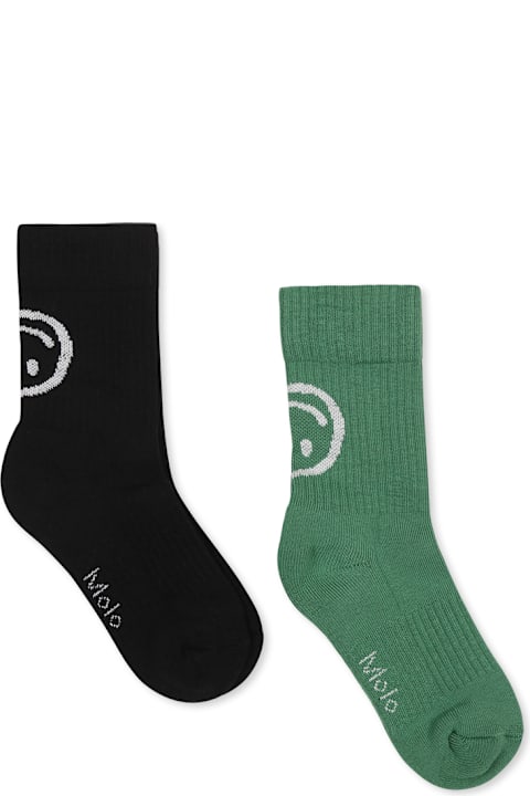 أحذية خصم على أولاد Molo Multicolor Socks Set For Kids With Smiley