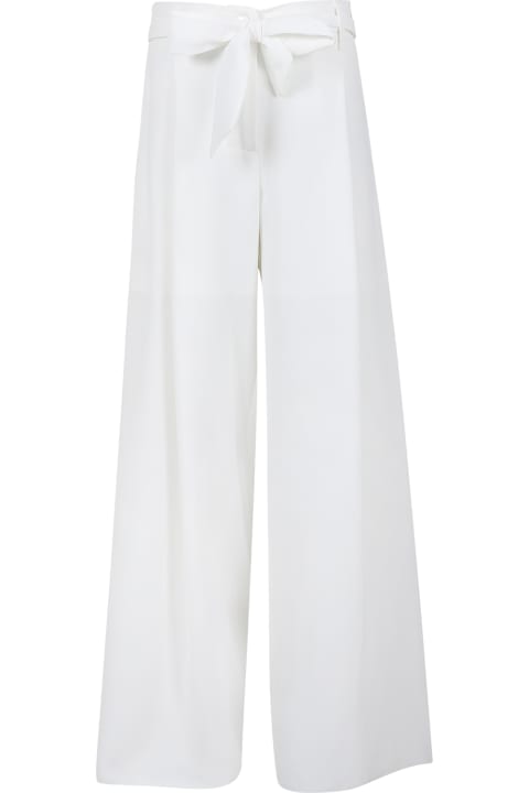 Monnalisa for Kids Monnalisa White Trousers For Girl With Bow Belt