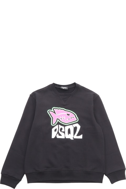 Dsquared2 Sweaters & Sweatshirts for Boys Dsquared2 Black Sweatshirt With Logo