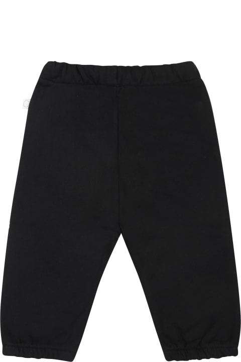 Bottoms for Baby Girls Stella McCartney Kids Black Trousers For Baby Boy With Penguin Print