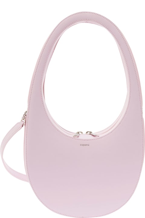 Coperni Women Coperni 'mini Swipe' Pink Handbag With Logo Detail In Leather Woman