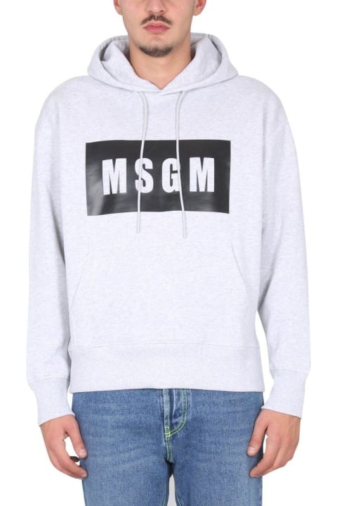 MSGM for Men MSGM Logo-printed Drawstring Hoodie
