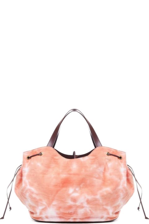 Pinko Bags for Women Pinko Logo Printed Drawstring Tote Bag