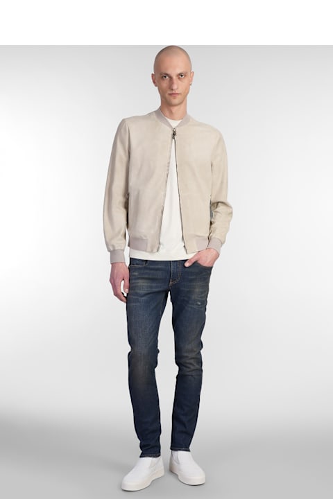 Salvatore Santoro Clothing for Men Salvatore Santoro Bomber In Beige Leather