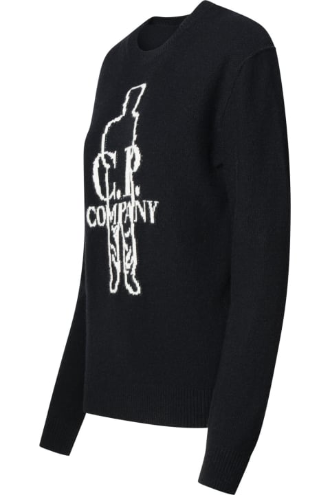 C.P. Company Kids C.P. Company Black Wool Blend Sweater
