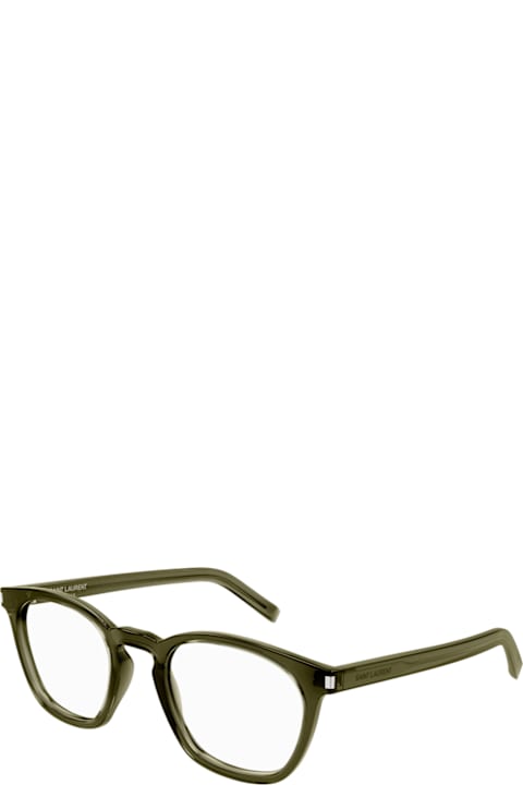 Homeware Saint Laurent Eyewear Saint Laurent Sl 28 Opt Linea Corner Angle 003 Green Transparent Glasses