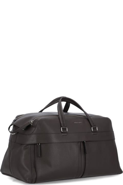 Orciani Luggage for Men Orciani Micron Pebbled Leather Duffel Bag