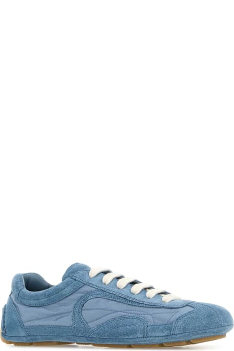 Prada Light Blue Suede And Re-nylon Montecarlo Re-edition 2005 Sneakers