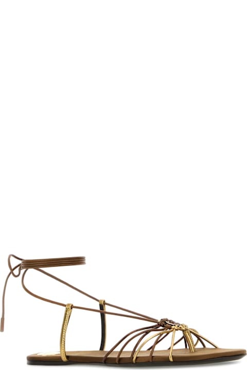 Saint Laurent for Women Saint Laurent Brown Leather Babylone Sandals