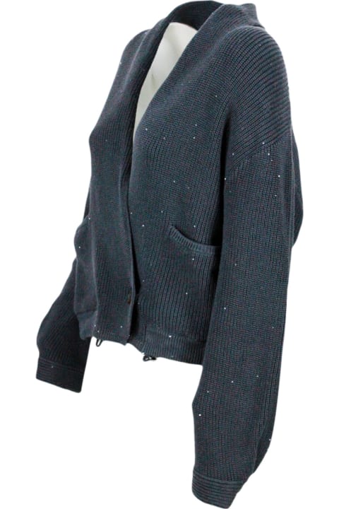 Brunello Cucinelli Sweaters for Women Brunello Cucinelli Cardigan Sweater With Micro Sequins