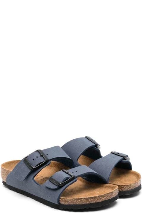 Birkenstock Shoes for Boys Birkenstock 'arizona' Navy Blue Sandals With Engraved Logo In Eco Leather Boy