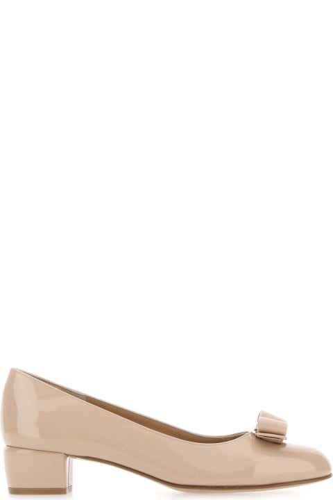 Ferragamo High-Heeled Shoes for Women Ferragamo Skin Pink Leather Vara Pumps