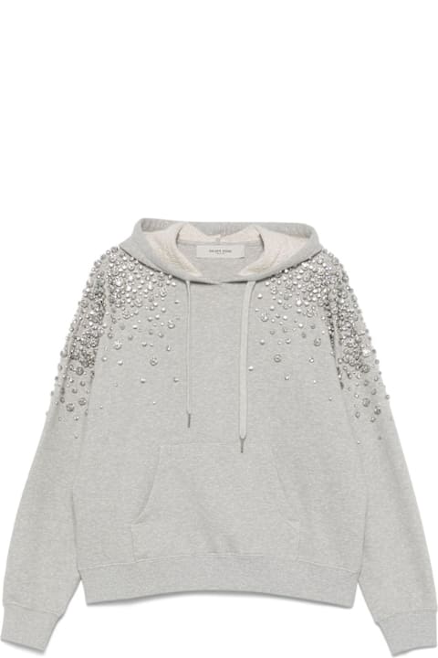 Golden Goose سترات صوف وبدل رياضية لـ القسم الرجالي Golden Goose Journey Unisex Hoodie Organic Slub Heavy Fleece With Crystals