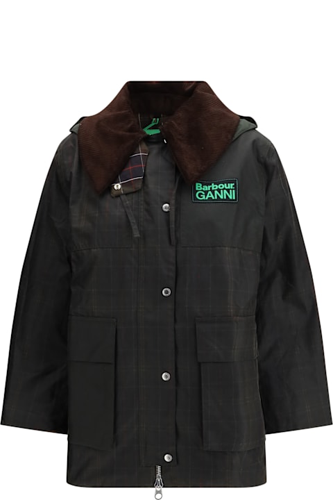 Homeware Barbour Tartan Waxed Duffle Coat By Barbour X Ganni