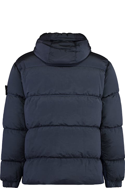 Stone Island الملابس لـ القسم الرجالي Stone Island Hooded Techno Fabric Down Jacket