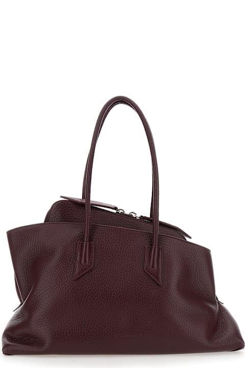Homeware The Attico 
la Passeggiata
 Bordeaux Shoulder Bag With Two Top Handles In Leather Woman