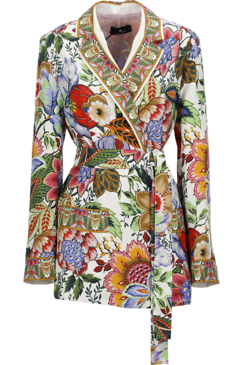 Etro Coats & Jackets for Women Etro Printed Silk Night Gown